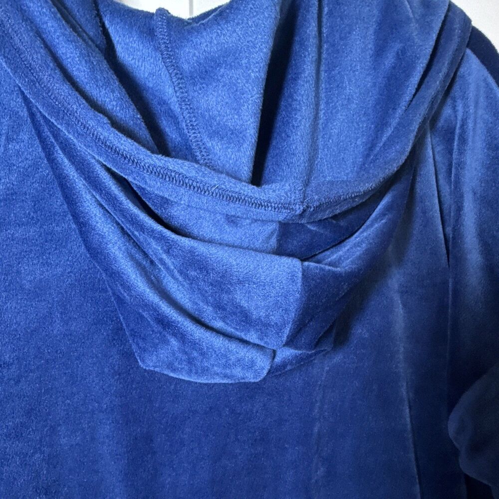 Felina Blue Velour Tracksuit Set Full Zip Hooded Jacket & Pants XL - Picture 5 of 13